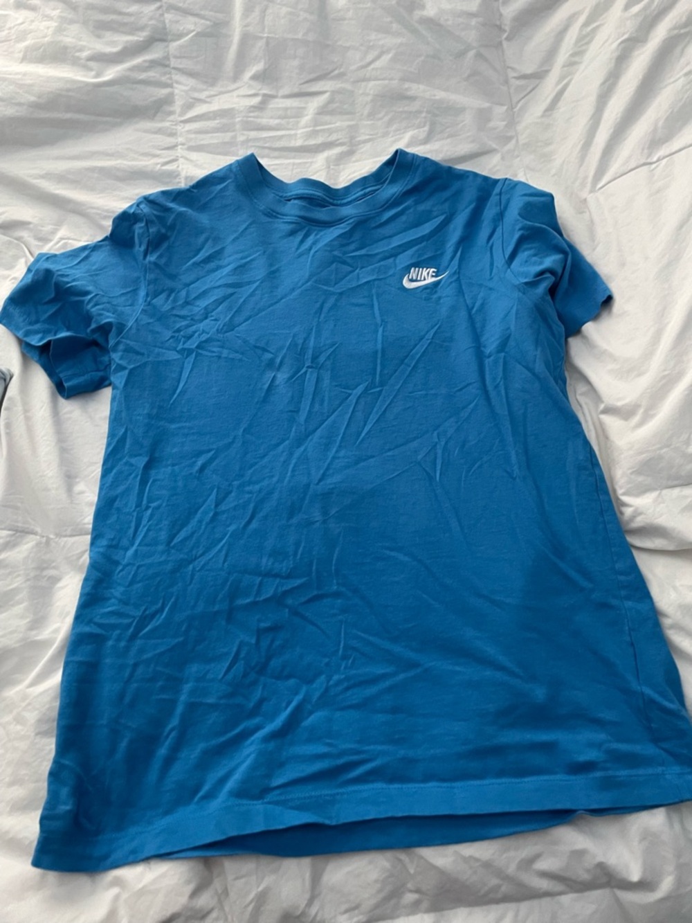 Nike Bright Blue Tee with White Logo Print